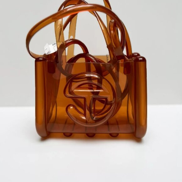 Melissa X Telfar Clear Brown small shopper PVC Tote cross body bad - Picture 5 of 8